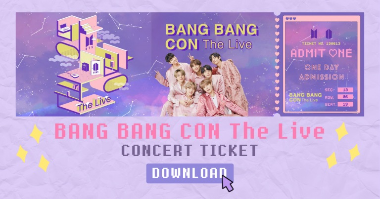 Bang Bang Con The Live: A BTS Online Concert Ticket | Sweetroxieee by ...
