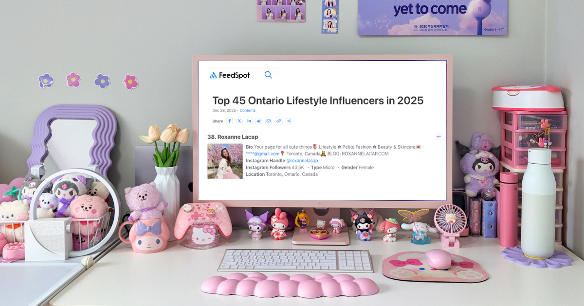 Roxanne Lacap placed 38th in the top 45 ontario lifestyle influencer in 2025 list